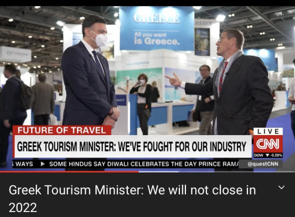 05/11/2021 – Β. Κικίλιας στο CNN: Το 2022 θα είναι μια πολύ καλή χρονιά για τον ελληνικό τουρισμό