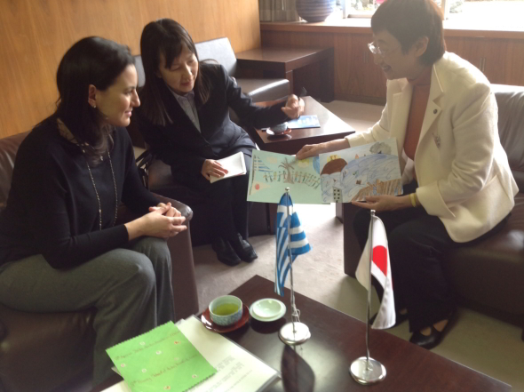 13/03/2013: Συνάντηση της Υπουργού Τουρισμού κ. Όλγας Κεφαλογιάννη με τη Δήμαρχο της πόλης Sendai της Ιαπωνίας κ. Emiko Okuyama
