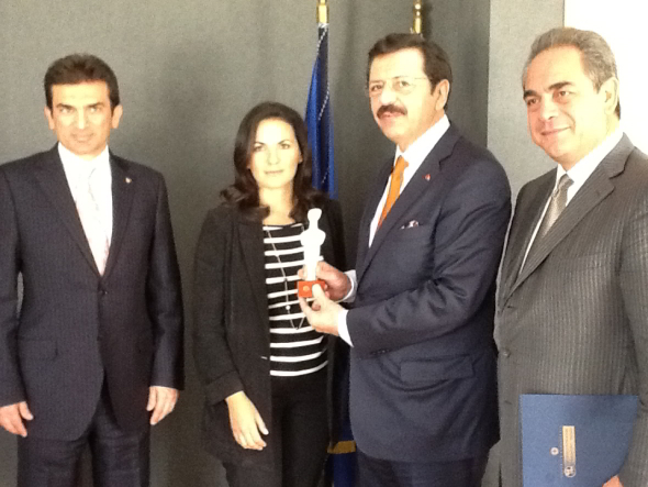 17/09/2012: Συνάντηση της Υπουργού Τουρισμού Όλγας Κεφαλογιάννη με τον Hisarciklioglou, πρόεδρο επιμελητηρίων Τουρκίας