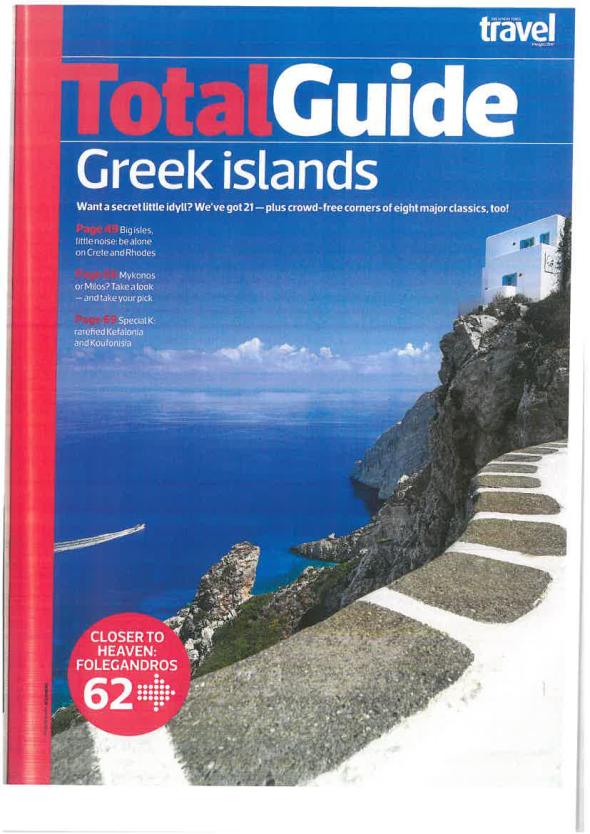 9/5/2019: Sunday Times: Αφιέρωμα ύμνος στα Ελληνικά Νησιά