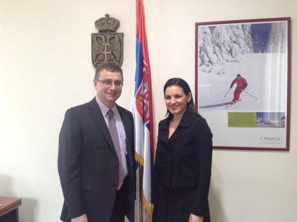 20/02/2013: Συνάντηση της Υπουργού Τουρισμού Όλγας Κεφαλογιάννη με τον Υφυπουργό Τουρισμού της Σερβίας Goran Petkovic